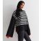 Women's Black Knit Stripe Wide Sleeve Jumper Sunshine Soul New Look