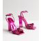 Women's Mid Pink Metallic Knot Block Heel Sandals Public Desire New Look