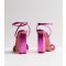 Public Desire Mid Pink Metallic Knot Block Heel Sandals New Look