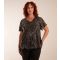 Women's Plus Size Black Metallic Sequin V Neck Top Curves Blue Vanilla New Look