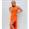 Women's Orange Frill Hem Midi Dress AX Paris New Look