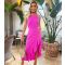 Women's Pink Frill Hem Midi Dress AX Paris New Look