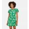 Women's Green Floral Print Open Back Mini Dress Mela New Look