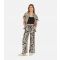 Women's Black Floral Wide Leg Trousers Yumi New Look