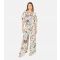 Women's White Floral Crane Print Trousers Yumi New Look