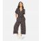 Women's Black Watermelon Cherry Print Belted Jumpsuit Yumi New Look