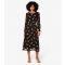 Women's Black Floral Belted Midaxi Dress Apricot New Look