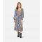 Women's Blue Paisley Print Belted Midi Dress Mela New Look