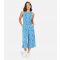 Women's Blue Floral Wide Leg Crop Jumpsuit Mela New Look