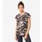 Women's Black Zebra Print Turn Up Sleeve Top Apricot New Look