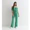 Gini London Green Mark Making Cold Shoulder Jumpsuit New Look