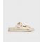 Women's White Leather-Look Double Buckle Strap Sliders London Rebel New Look