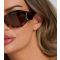 South Beach Brown Tortoiseshell Effect Slim Round Sunglasses New Look