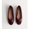 Women's Burgundy Patent Leather-Look Ballerina Pumps New Look