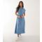 Women's Pale Blue Belted Midi Shirt Dress Blue Vanilla New Look