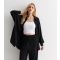 Women's Black Crinkle Long Sleeve Oversized Shirt Gini London New Look