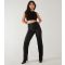 Women's Black Plissé Trousers Pink Vanilla New Look