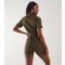 Pink Vanilla Khaki Belted Utility Playsuit New Look