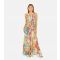 Women's Multicoloured Mixed Print Shirred Maxi Dress Yumi New Look