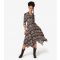 Women's Black Abstract Print Hanky Hem Midi Dress Apricot New Look