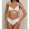 Women's Cream Ruched High Waist Bikini Bottoms Moda Minx New Look