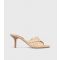 Women's Stone Woven Heeled Mules London Rebel New Look