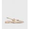 Women's Gold Slingback Flat Pumps London Rebel New Look