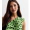 Gini London Green Spot One Shoulder Playsuit New Look