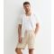 Men's Cream Cotton-Linen Shorts Only and Sons New Look
