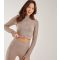 Women's Stone Rib Double-Zip Crop Top Pink Vanilla New Look
