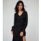 WKNDGIRL Black Long Sleeve Ruffle Split Hem Maxi Dress New Look