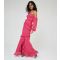 Women's Pink One Shoulder Ruffle Maxi Dress WKNDGIRL New Look