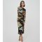 Women's Black Abstract Print Mesh Long Sleeve Midi Dress WKNDGIRL New Look