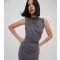 WKNDGIRL Grey Sleeveless Drape Maxi Dress New Look