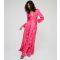 Women's Pink Satin Plunge Cut Out Maxi Dress WKNDGIRL New Look