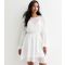 Women's White Foil Long-Sleeve Mini Dress Gini London New Look