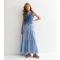 Women's Blue Tiered Maxi Skirt Gini London New Look