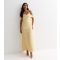 Women's Pale Yellow Foil Spot Cowl Neck Midi Dress Gini London New Look