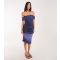 Women's Navy Mesh Ombre Bandeau Midi Dress Pink Vanilla New Look
