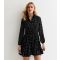Women's Black Polka-Dot Shirt Dress Sunshine Soul New Look