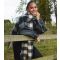 Black Checked Fluffy Scarf South Beach New Look
