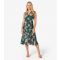 Women's Green Floral-Print Midi Wrap Dress Apricot New Look