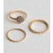 3 Pack Gold Tone Diamante Stacking Rings New Look