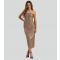 Women's Gold Sequinned Strapless Midi Dress Finding Friday New Look