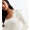 Women's Cream Frill Detail Button Jumper Cameo Rose New Look