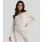 Women's Cream Brushed Rib Henley Top Loungeable New Look