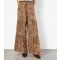 Women's Rust Leaf Print Tiered Wide Leg Trousers Apricot New Look