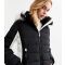 Women's Black Faux Fur Trim Hooded Puffer Jacket Cameo Rose New Look