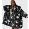 Women's Black Disney Nightmare Before Christmas Jack Fleece Blanket Hoodie Skinnydip New Look