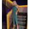 Women's Green One Shoulder Twist Detail Midi Dress AX Paris New Look